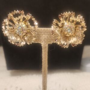 Sarah Coventry Gold and Silver Floral Earrings